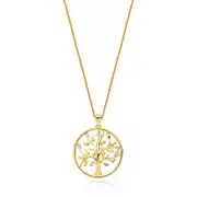 9ct Yellow Gold & Diamond Set Tree of Life Pendant