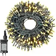 T Tersely 50M/500LED AU Plug String Fairy Christmas Lights, SAA Approved 31V Low Voltage 8 Lighting Modes, Timer Function, Indoor Outdoor Warm White Lamp Dark Green Cable for Tree Party Wedding Garden