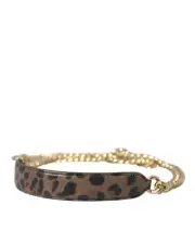 Dolce & Gabbana Chain Bag Strap Leopard Print Women Brown Accessories