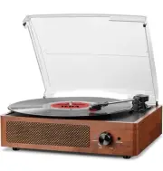 Vinyl Record Player Turntable with Built-in Bluetooth Receiver & 2 Stereo Speake