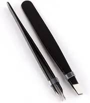 Professional Eyebrow Tweezers Hair Removal Slanted Stainless Steel Tweezer New Black