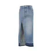 [PINKO] PINKO Long denim skirt with split Woman 44 44 Blue