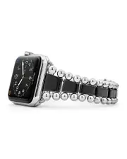Lagos Smart Caviar Black Ceramic Apple Watch Bracelet, 42-44mm