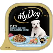 My Dog Puppy Chicken With Rice Carrot & Spinach Wet Dog Food Tray 100g