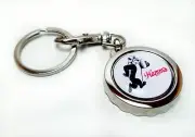 HAMM'S FOOTBALL BEAR Beer Can Bottle Cap Opener Key Chain / Key Ring Handmade