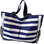 [Wedhapy] Beach Bag, Waterproof Sandproof Pool Bag with Pocket and Zipper, Beach Totes for Women Travel, Pool, Swimming, Shopping