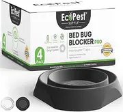 Bed Bug Interceptors – 4 Pack | Bed Bug Blocker (Pro) Interceptor Traps | Insect Trap, Monitor, and Detector for Bed Legs (Black)