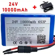 24V 10000mAh 6S3P Li-ion Battery BMS Electric Bicycle XT60 DCPlug +25.2V Charger