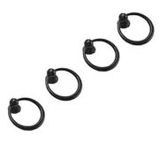 Black Ring Pull Handle Cabinet Knob Drawer Dresser Cupboard Drop Zinc Alloy