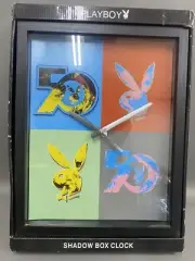 Playboy Shadow Box Clock NEW IN BOX Andy Warhol Bunny Heads