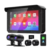 Motorcycle Camera,Motorcycle Dash Cam Front and Rear with Apple Carplay& Andr...