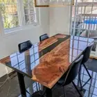 Black Epoxy Resin Table, Restaurant Dining Table, River Table , Resin Table Tops