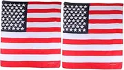 [WRITWAA] American Flag Headscarf Set 2pcs Bandanas Banner Patterns Cotton Wrap for All Ages