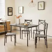 CostwayModern Rectangular 5-Piece Dining Table Set with Metal Frame
