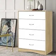 4 Chest of Drawers BURL Storage Furniture Bedroom Organizer Modern Home Decor