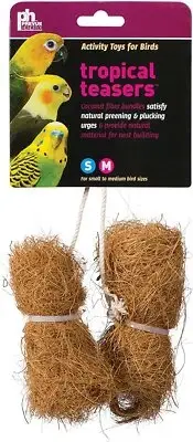 Prevue Pet Coco Tropical Teasers Nest Nesting Box Material Bird Bed Toy Bundle