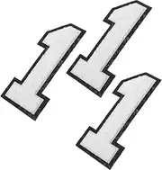 Veemoon 3pcs Number Patches: Clothes Embroidered Number 1 Patches - Iron On Towel Stitch Detailed Applique for DIY Hats Clothing Backpacks