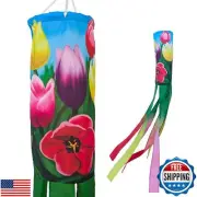 Madrona Brands Tulip Flowers Windsock | Durable Outdoor Hanging Decoration |