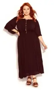 City Chic Lost Angel Maxi Dress Black BNWT Ladies Plus Size S 16