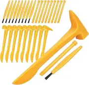SEWACC Dig Tool Set Plastic Archaeological Excavation Tool Kit Dino Dig Kit with Mini Hammer Chisel Brush