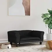 Black Velvet Dog Bed with Sturdy Pine Wood Frame, Comfortable Foam Padding, 70x45x30 cm - Ideal Pet Sofa for Small Dogs and Small Pets, Maximum Load 50 kg, Stylish Design for Home Decor