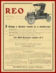 1906 REO Motor Car Co. NEW Metal Sign: Runabout for Doctor's Use - Lansing, MI