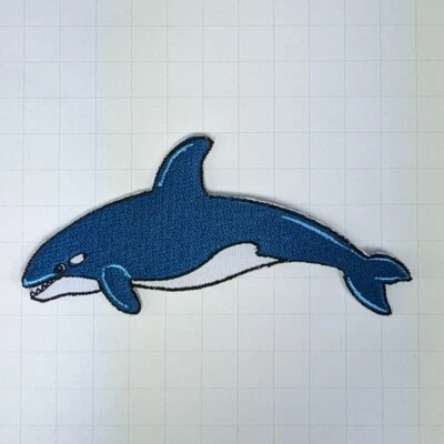 Dolphin Iron on Patch Aquatic Animal Sea Ocean Fish Applique 10.5x5x0.1cm(1.6g)