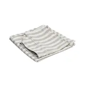 [Florabelle Living] Slip Cover Only - Noosa Hamptons Ottoman Natural Stripe Linen Blend