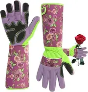 Women Gardening Gloves | Forearm Protection Breathable Puncture Resistant Gauntlet,Flexible Gauntlet Gardening Tools for Digging, Planting, Raking, Pruning, Yard and Outdoor Work