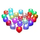 Led Flameless Candles Soft Lighting Decor Heart Shaped Led Tea for Valentine's