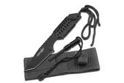Survivor Knife with Paracord and Firestarter (Black)