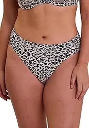 [Sans Complexe] Women's Samoa Bikini Bottoms, Linen Animal Print, 10-12