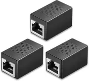 EZYUMM 3 Pack Ethernet Coupler, Premium Gold Plated Ethernet Extender, RJ45 Coupler Female to Female for Cat7/ Cat6/ Cat5/ Cat5e Ethernet Cable