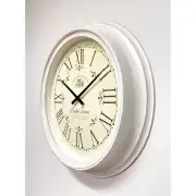 Clock : 61cm (24") Quality Large Round Roman Numeral Wall Clock - White