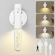 Motion Sensor Night Lights, Kitchen Cabinet Lights LED Under Cabinet Wireless Lights, 3 Color Rechargeable Night Light, Portable LED Wall Sconces, LED Wall Lights for Kitchen, Bedroom