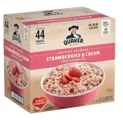 Quaker Instant Oatmeal Strawberries & Cream 1.05 Oz Pack of 44