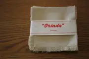 vintage ORINDA servisets serviettes bone colour fringed linen? x6 set UNUSED
