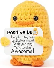 Inspirational Crochet Positive Doll – Handmade Emotional Cheer Support Funny Pickle Potato Gifts for Women Friend Men Coworker Birthday Christmas Stocking Stuffer Emotional Support Gift