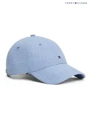 Tommy Hilfiger Blue Flag Seersucker Baseball Cap (H52360) | $104