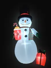 12 Foot Tall Christmas Air Blown Inflatable Snowman Hot Cocoa Yard Decoration