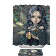 Dark Art Goth Alannah the Cathedral Caretaker Girl Shower Curtain