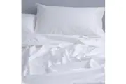 Canningvale Mille 1000TC Cotton Home Bedding Sheet w/ Pillowcase Set - White