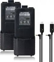 2X Battery BL-5L 3800mAh & 2X Charger Cable for Baofeng UV-5R UV-5X3 BF-F8HP