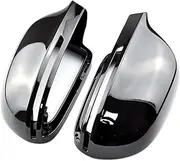 Replacement Covers Car Mirror Cover For B8 A3 A4 A5 A6 S4 RS4 S6 RS6 1 Pair Of Bright Black Rearview Mirror Cover Protection Cap Car Styling (Color : Black)