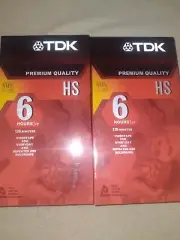 2 TDK T-120HS High Standard VHS Video Tapes. 2 Tapes.