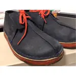 CLARKS ORINGLAS DESERT TREK  藍紅配色的沙漠靴 生膠底反毛皮 US7.5