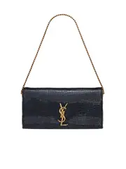 Saint Laurent Kate Supple 99 Chain Bag in Crocodile-embossed Shiny Leather