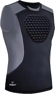 [Youper] Youth Padded Chest Protector Shirt, Heart-Guard/Sternum Protection for Baseball, Football, T Ball & Softball