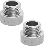 LT Easiyl 2pcs Shower Head Extension Arm 201 Stainless Steel G1/2 Male to Female Thread 20mm Length Pipe Fitting Shower Head Extender for Home Garden Toilet(Silver)