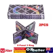 2 Set 8 Cube Plastic Panel 3 Ring Rubik Master Folding Puzzle Toy Ghost Hand AU